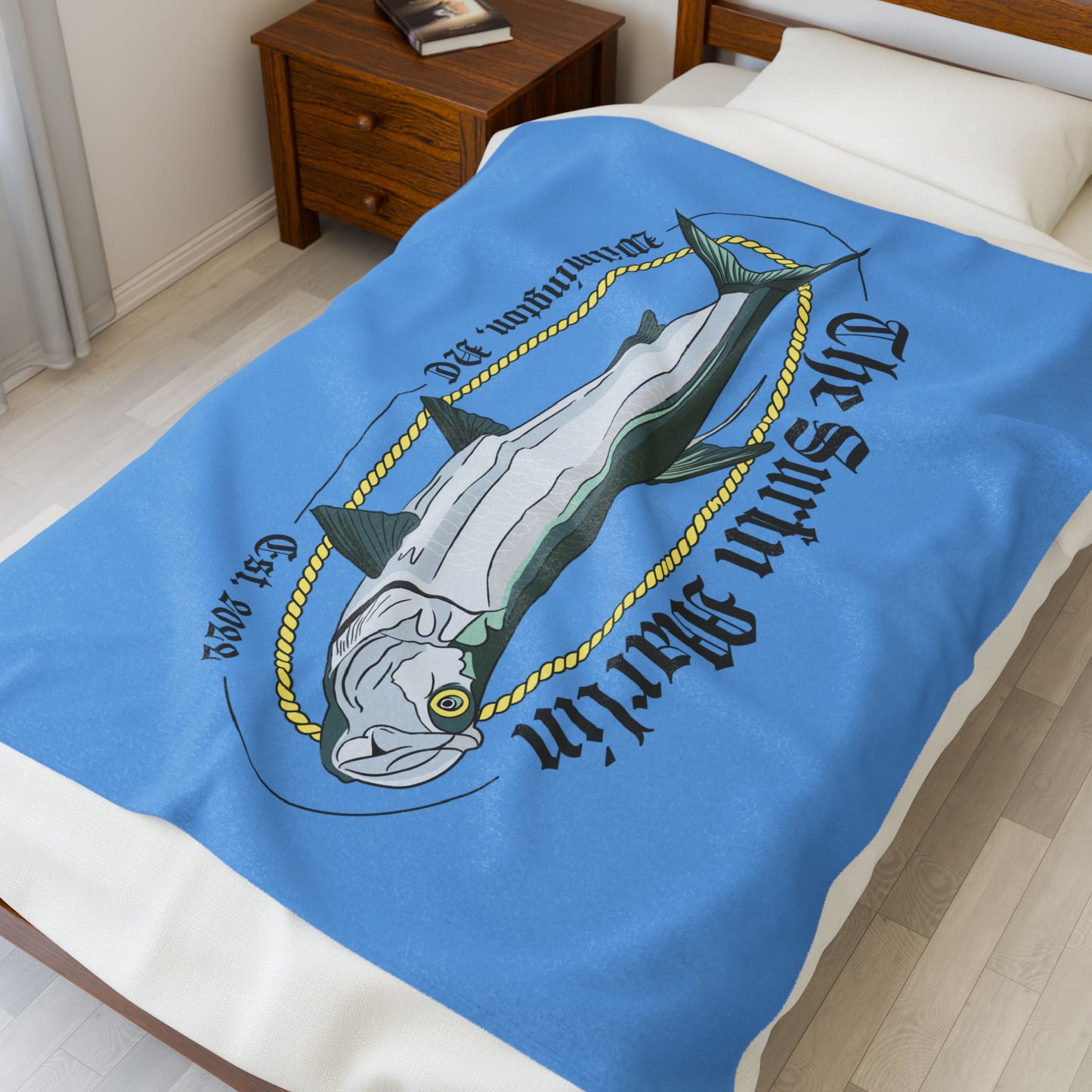 Surfin Marlin plush blanket