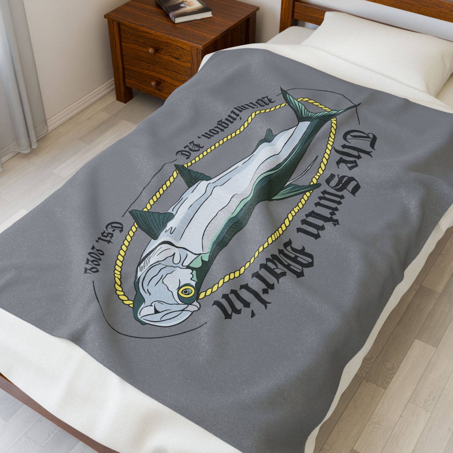 Surfin Marlin plush blanket