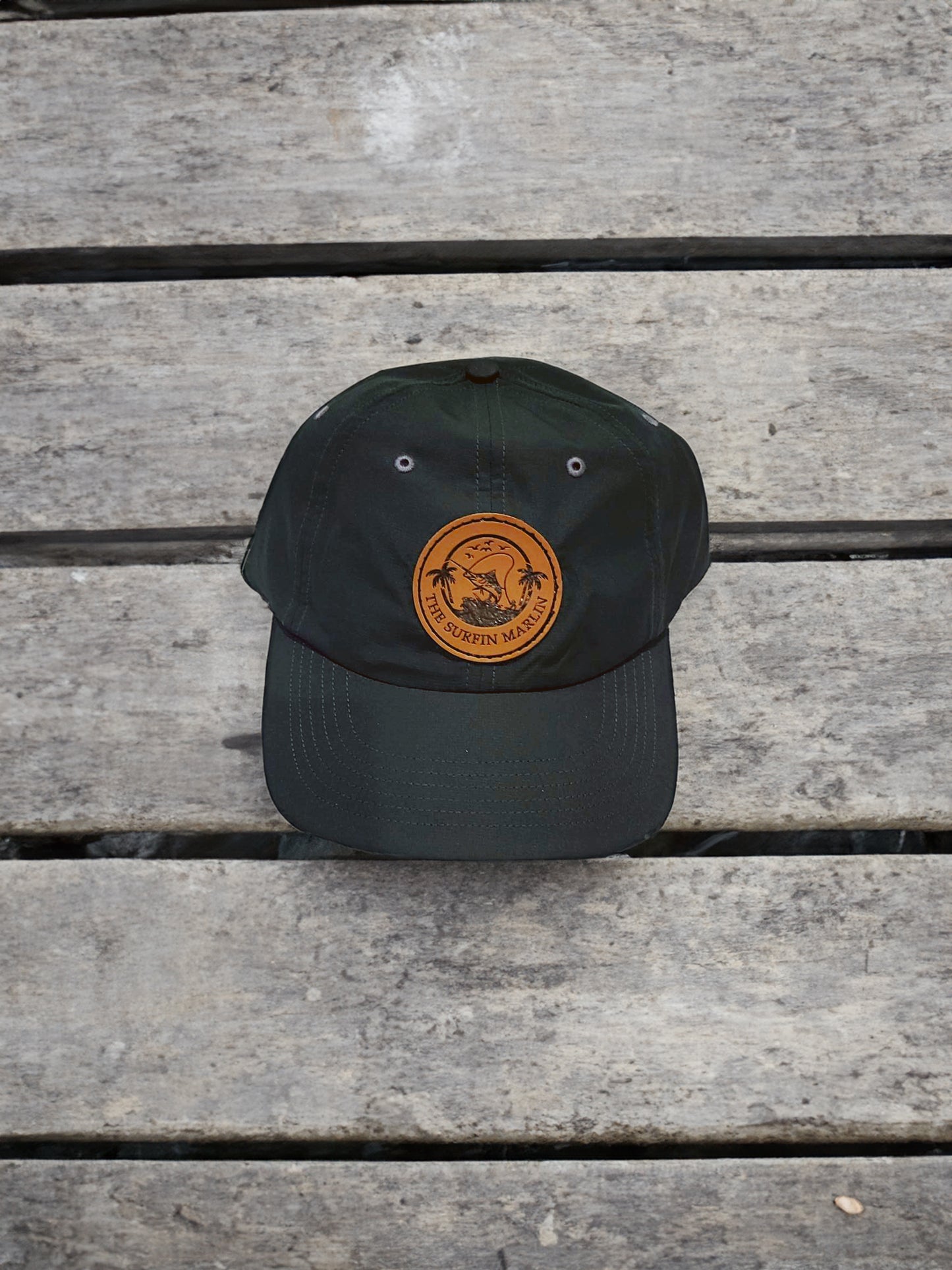 The Surfin Marlin Leather patch Trail Hat Black/Charcoal