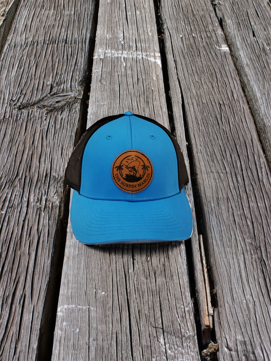 Richardson Leather Patch Cyan/Blk Hat