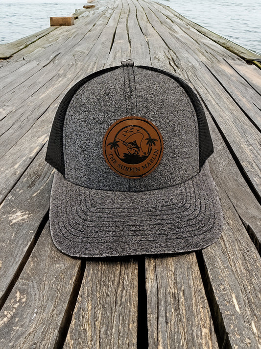 Richardson Leather Patch Heather Grey/Blk Hat